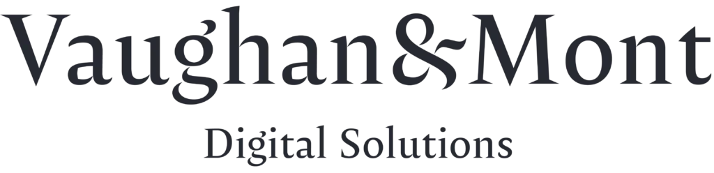 Black logo for Vaughan&Mont Digital Solutions on a transparent background