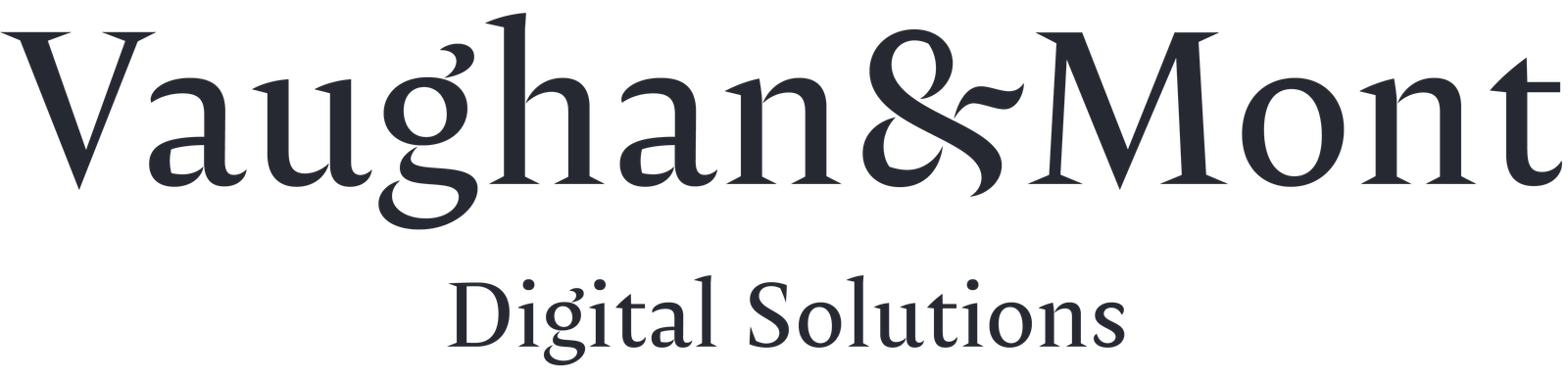 Black logo for Vaughan&Mont Digital Solutions on a transparent background