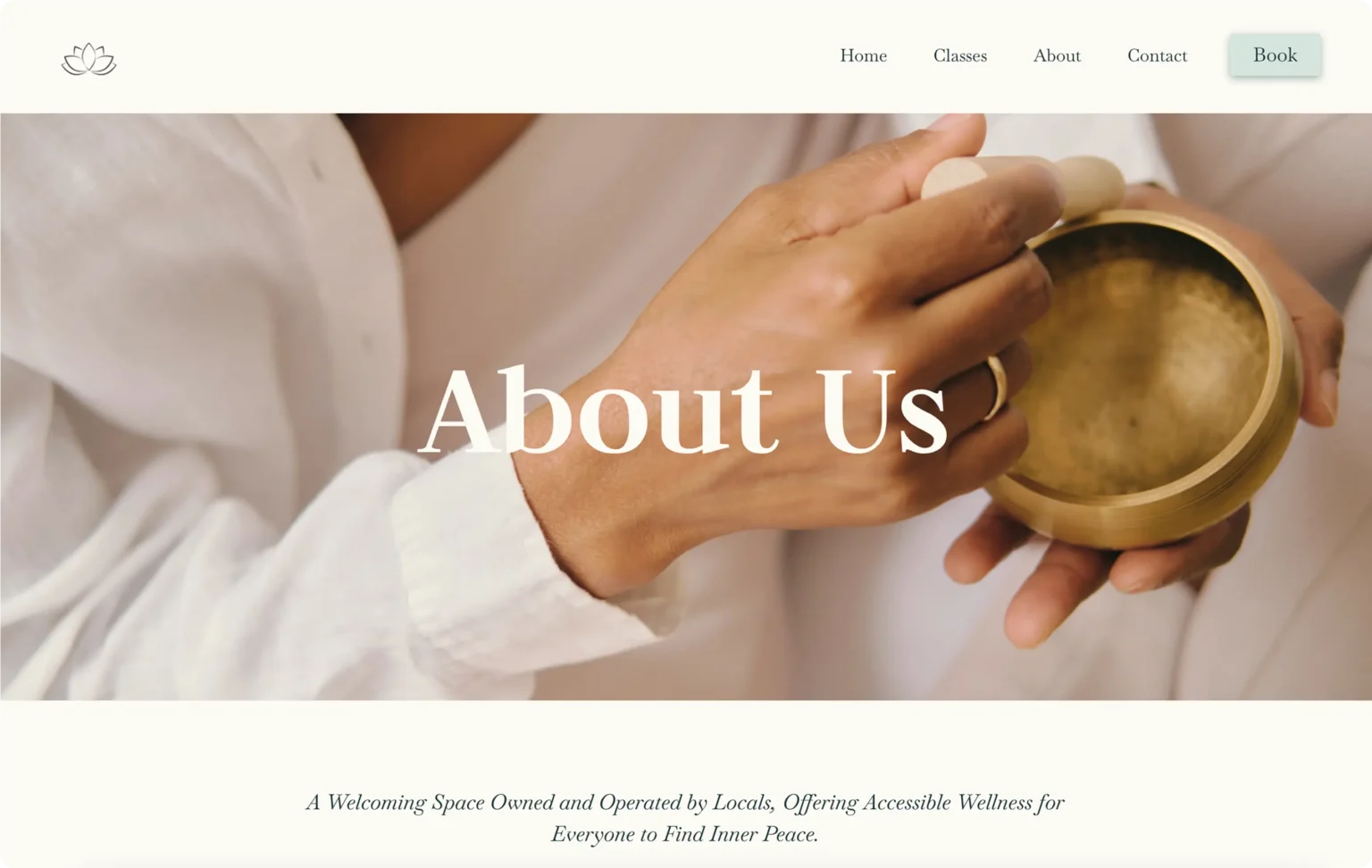 Screenshot of a wellness concept website homepage designed by Vaughan&Mont