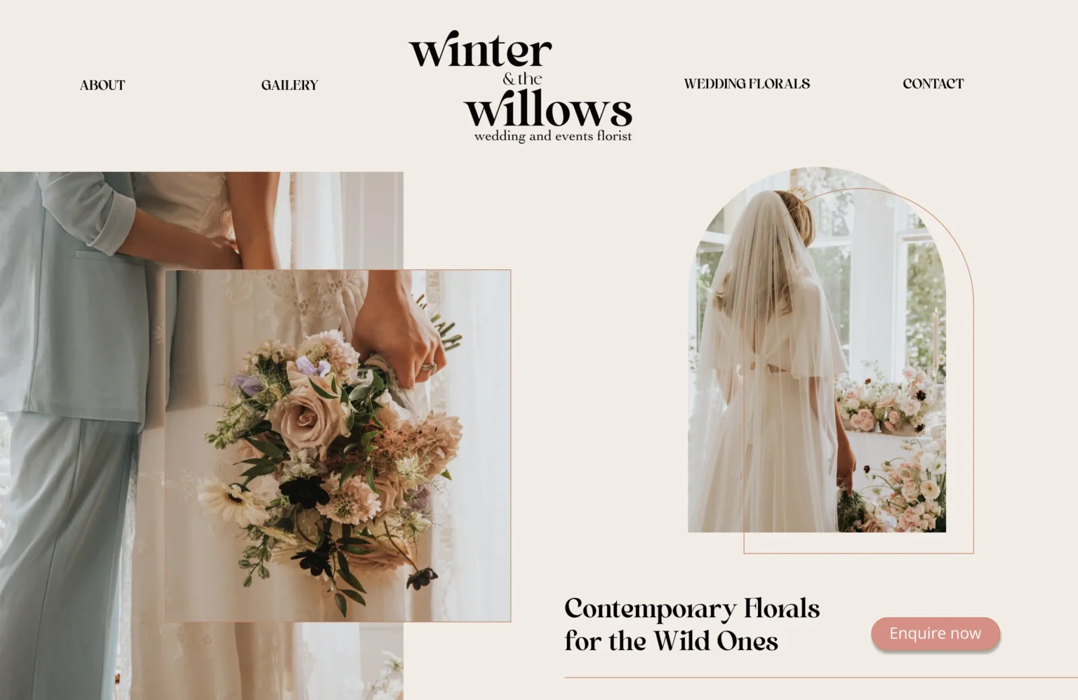 Screenshot of a florists website homepage designed by Vaughan&Mont